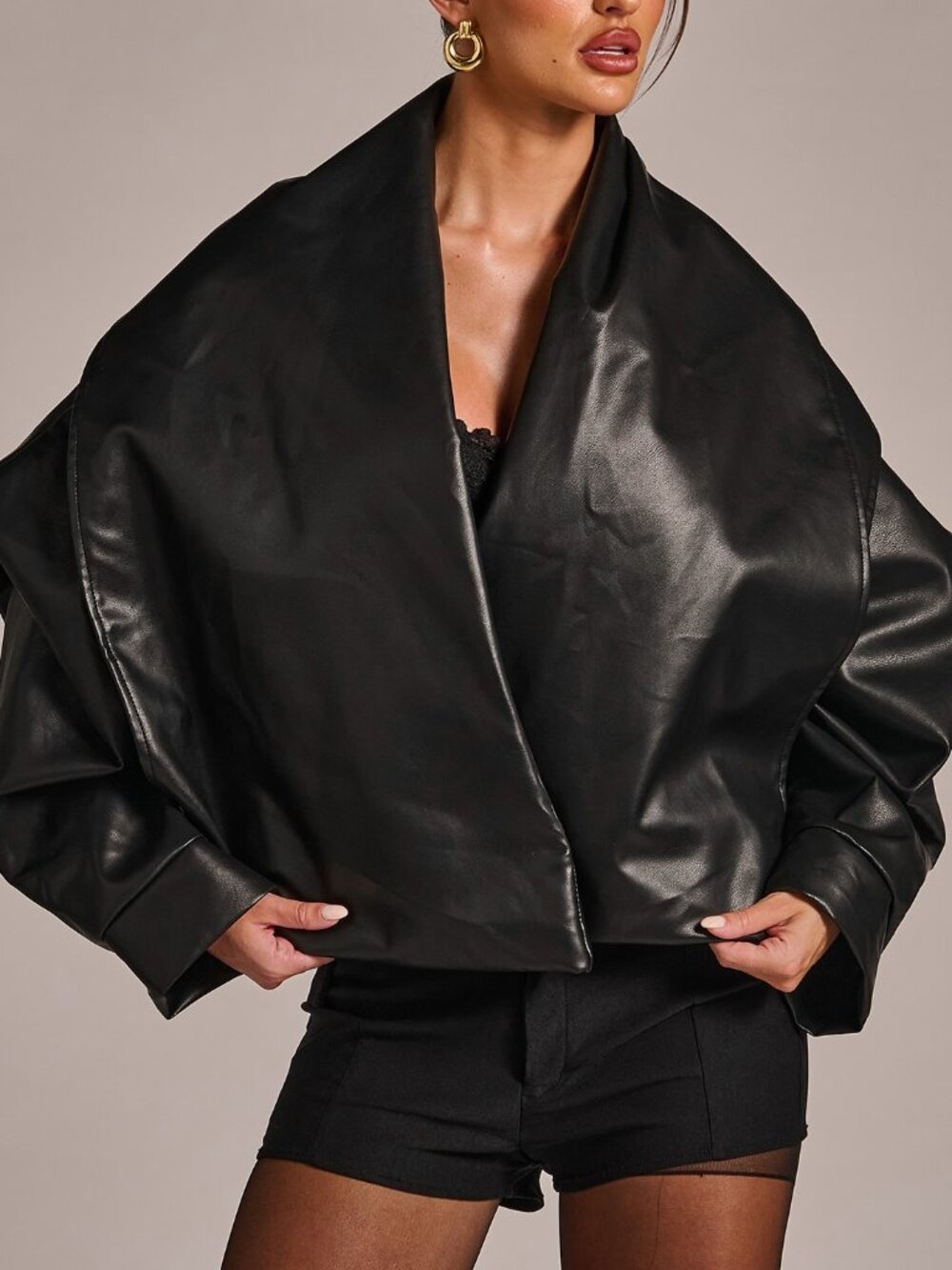 Black Casual Women's Night Out Design Jacket - Picture 4 of 8